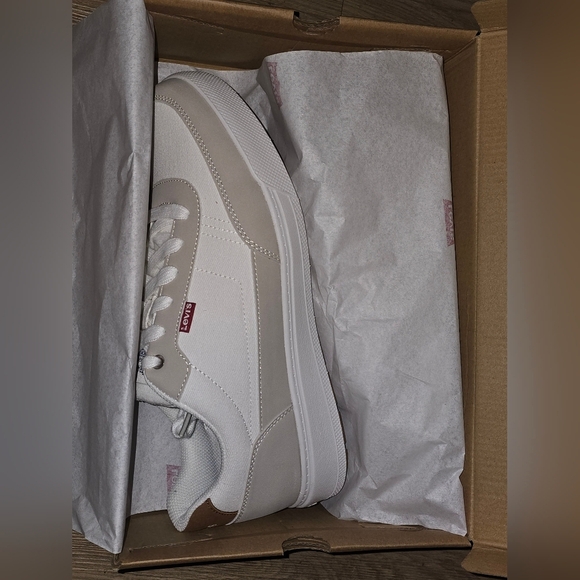 Levi’s Aden White Natural Canvas Sneakers Men’s 11 | NIB - Picture 5 of 14